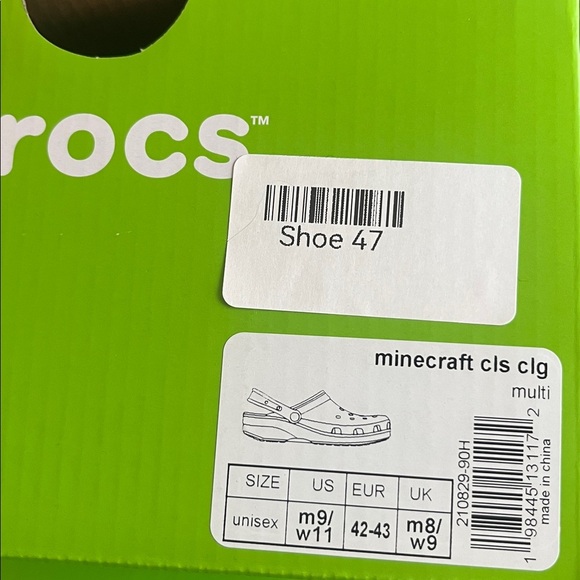 CROCS Minecraft Widgets NEW In Box Green Black Adult Size Men’s Sz 9 main image 8